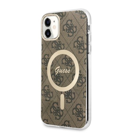 Apple iPhone 11/XR GUESS GUHMN61H4STW MagSafe Hátlap - Barna