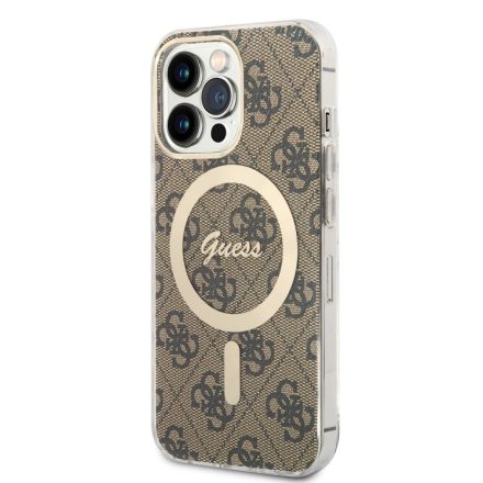 Apple iPhone 13 Pro GUESS GUHMP13LH4STW MagSafe Hátlap - Barna