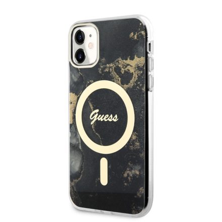 Apple iPhone 11/XR GUESS GUHMN61HTMRSK MagSafe Hátlap - Fekete