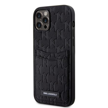 Apple iPhone 12/12 Pro KARL LAGERFELD KLHCP12MSAKLHPPK Hátlap - Fekete