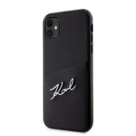 Apple iPhone 11/XR KARL LAGERFELD KLHCN61SAPKSK Hátlap - Fekete