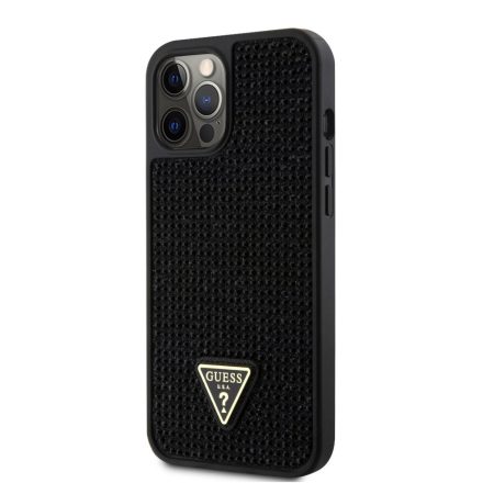 Apple iPhone 12 Pro Max GUESS GUHCP12LHDGTPK Hátlap - Fekete