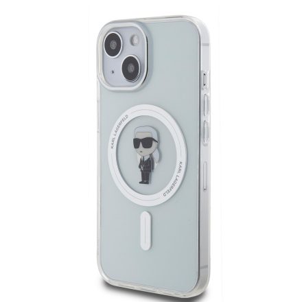 Apple iPhone 15 KARL LAGERFELD KLHMP15SHFCKNOT Magsafe IML Hátlap - Átlátszó