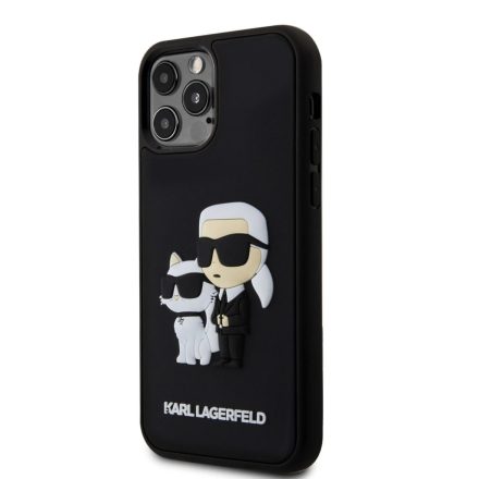 Apple iPhone 12/12 Pro KARL LAGERFELD KLHCP12M3DRKCNK Hátlap - Fekete