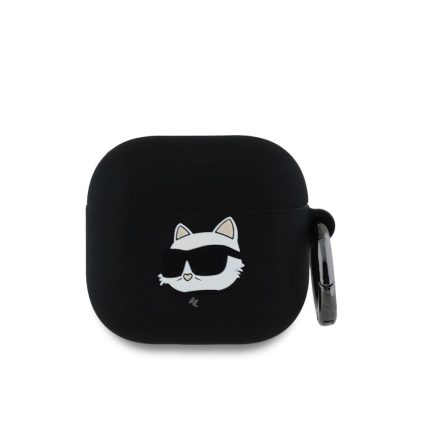 Apple Airpods 4 KARL LAGERFELD KLA4RUNCHK Liquid Silicon Tartó - Fekete