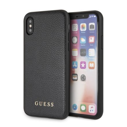 Apple iPhone X/XS GUESS GUHCPXIGLBK Bőr Hátlap - Fekete
