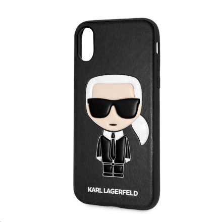 Apple iPhone X/XS KARL LAGERFELD KLHCPXKPUBK Bőr Hátlap - Fekete