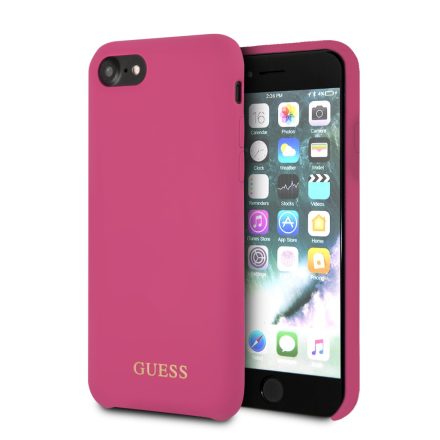 Apple iPhone 7/8/SE2 GUESS GUHCI8LSGLPI Liquid Silicon Hátlap - Rózsaszín