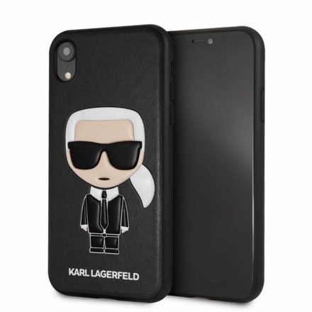 Apple iPhone XR KARL LAGERFELD KLHCI61IKPUBK Bőr Hátlap - Fekete