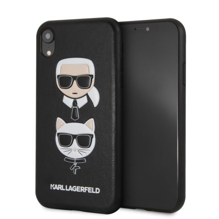 Apple iPhone XR KARL LAGERFELD KLHCI61KICKC Bőr Hátlap - Fekete