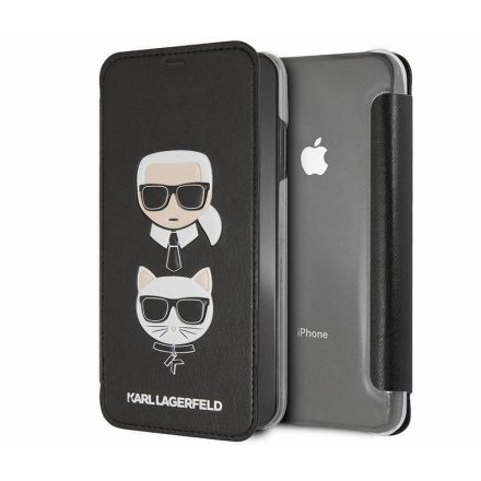 Apple iPhone XS Max KARL LAGERFELD KLFLBKI65KICKC Könyvtok - Fekete