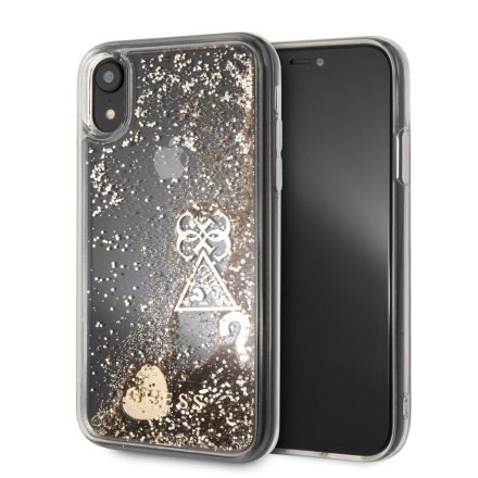Apple iPhone XR GUESS GUHCI61GLHFLGO Liquid Glitter TPU Hátlap - Arany