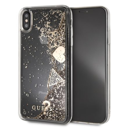 Apple iPhone XS Max GUESS GUHCI65GLHFLGO Liquid Glitter TPU Hátlap - Arany