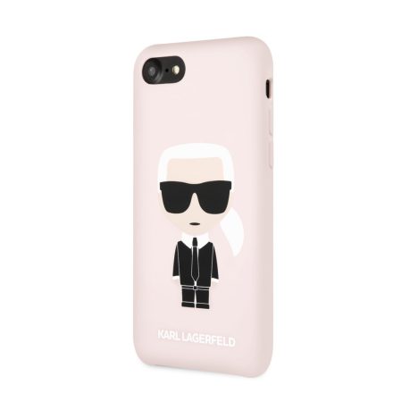 Apple iPhone 7/8/SE 2020/SE 2022 KARL LAGERFELD  KLHCI8SLFKPI Liquid Silicon Hátlap - Púder Rózsaszín