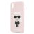 Apple iPhone XR KARL LAGERFELD KLHCI61SLFKPI Liquid Silicon Hátlap - Púder Rózsaszín
