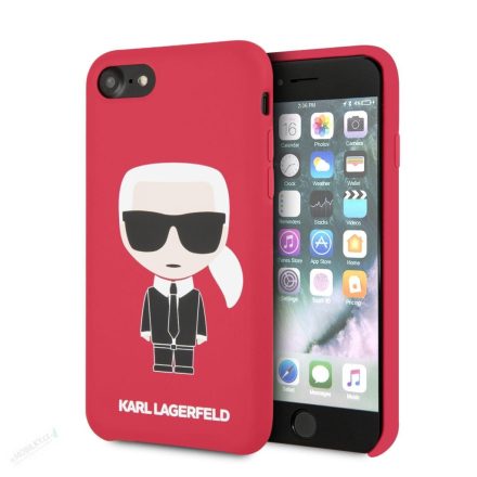 Apple iPhone 7/8/SE2 KARL LAGERFELD KLHCI8SLFKRE Liquid Hátlap - Piros