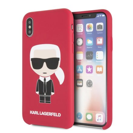 Apple iPhone X/XS KARL LAGERFELD KLHCPXSLFKRE Liquid Hátlap - Piros