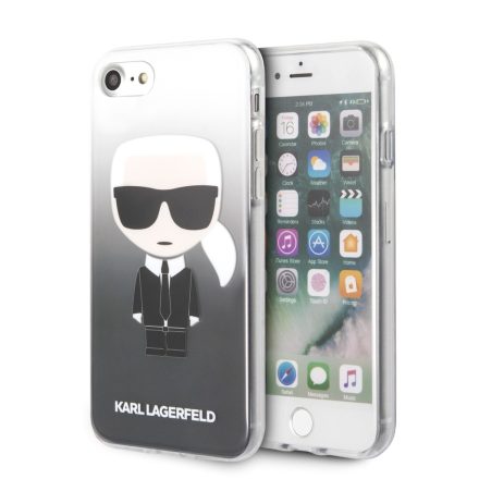 Apple iPhone 7/8/SE2 KARL LAGERFELD KLHCI8TRDFKBK TPU Hátlap - Fekete