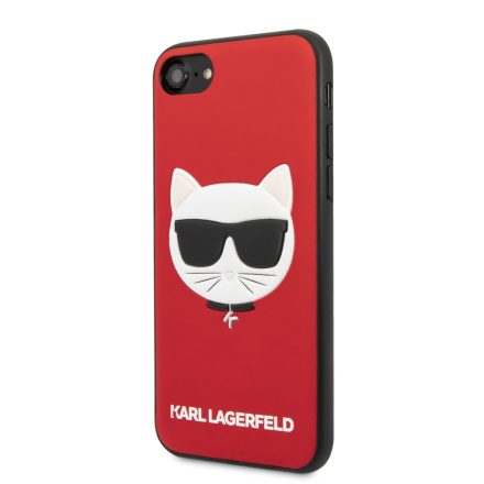 Apple iPhone 7/8/SE2 KARL LAGERFELD KLHCI8GLRE Bőr Hátlap - Piros