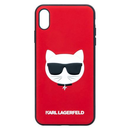 Apple iPhone XS Max KARL LAGERFELD KLHCI65GLRE Hátlap - Piros