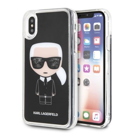 Apple iPhone X/XS KARL LAGERFELD KLHCPXICGBK TPU Hátlap - Fekete