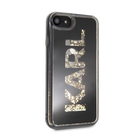Apple iPhone 7/8/SE2 KARL LAGERFELD KLHCI8KAGBK Liquid Glitter TPU Hátlap - Fekete