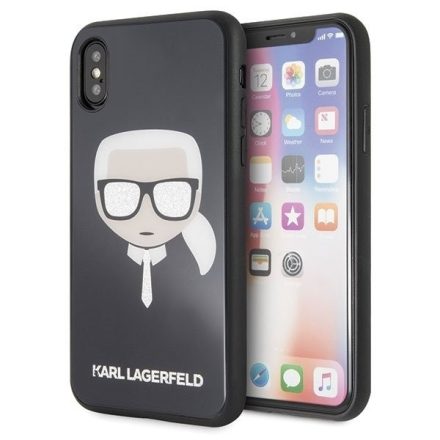 Apple iPhone X/XS KARL LAGERFELD KLHCPXDLHBK Hátlap - Fekete