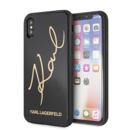Apple iPhone X/XS KARL LAGERFELD KLHCPXDLKSBK Hátlap - Fekete