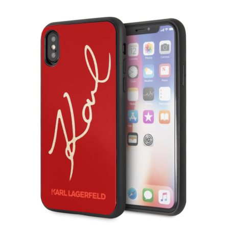 Apple iPhone X/XS KARL LAGERFELD  KLHCPXDLKSRE Hátlap - Piros
