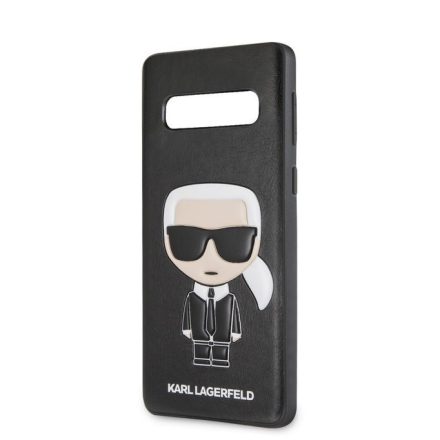Samsung S10e KARL LAGERFELD KLHCS10LIKPUBK Bőr Hátlap - Fekete