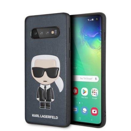 Samsung S10 KARL LAGERFELD KLHCS10IKPUBL Bőr Hátlap - Kék