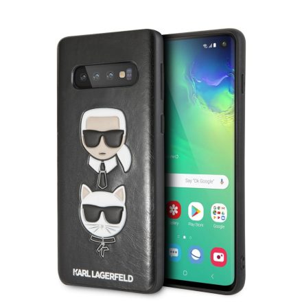 Samsung S10 KARL LAGERFELD KLHCS10KICKCSB Bőr Hátlap - Fekete