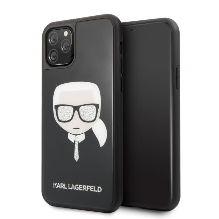Apple iPhone 11 KARL LAGERFELD  KLHCN61DLFKBK Hátlap - Fekete