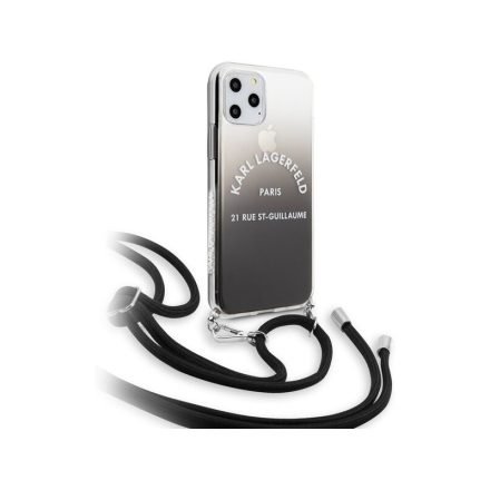 Apple iPhone 11 Pro Max KARL LAGERFELD KLHCN65WOGRBK Pántos Hátlap - Fekete