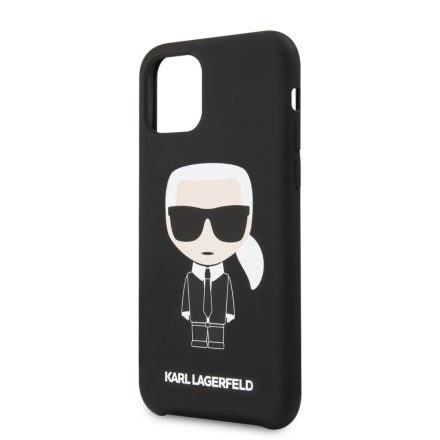 Apple iPhone 11/XR KARL LAGERFELD  KLHCN61SLFKBK Liquid Silicon Hátlap - Fekete