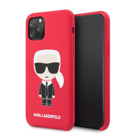 Apple iPhone 11 KARL LAGERFELD  KLHCN61SLFKRE Liquid Silicon Hátlap - Piros