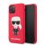 Apple iPhone 11 KARL LAGERFELD KLHCN61SLFKRE Liquid Silicon Hátlap - Piros