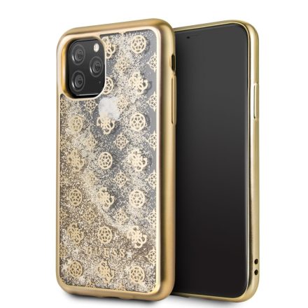Apple iPhone 11 Pro GUESS GUHCN58PEOLGGO Liquid Glitter TPU Hátlap - Arany