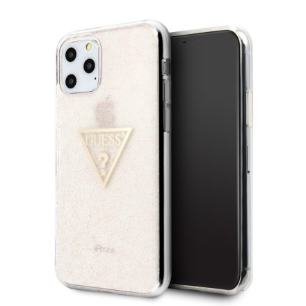 Apple iPhone 11 Pro GUESS GUHCN58SGTLPI Glitter TPU Hátlap - Rózsaszín