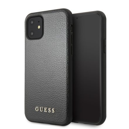 Apple iPhone 11 GUESS GUHCN61IGLBK Bőr Hátlap - Fekete