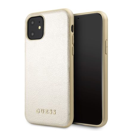 Apple iPhone 11 GUESS GUHCN61IGLGO Bőr Hátlap - Arany