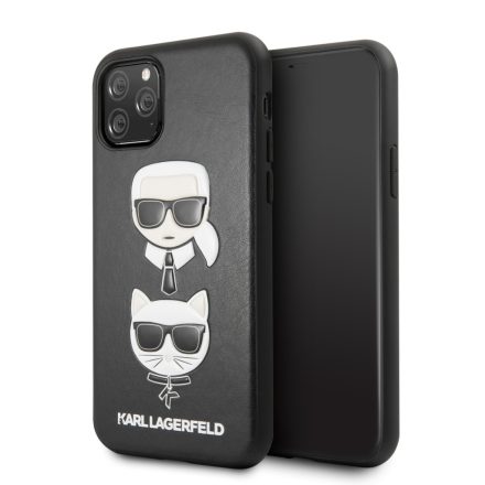 Apple iPhone 11/XR KARL LAGERFELD KLHCN61KICKC Bőr Hátlap - Fekete