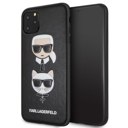 Apple iPhone 11 Pro Max KARL LAGERFELD KLHCN65KICKC Bőr Hátlap - Fekete