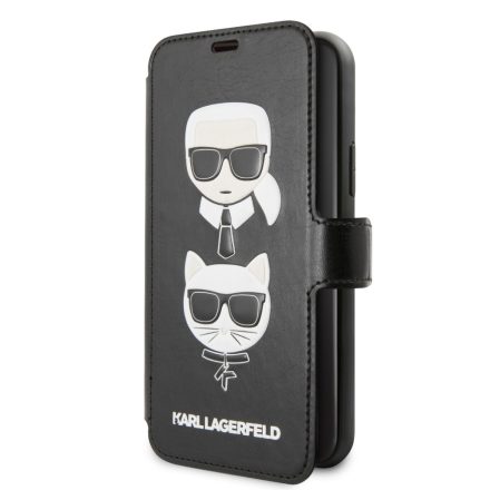 Apple iPhone 11 KARL LAGERFELD KLFLBKSN61FKICK Könyvtok - Fekete