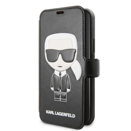 Apple iPhone 11 KARL LAGERFELD KLFLBKSN61FIKPU Könyvtok - Fekete