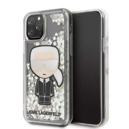 Apple iPhone 11 Pro KARL LAGERFELD KKLHCN58GLGIRKL Liquid Glitter TPU Hátlap - Átlátszó