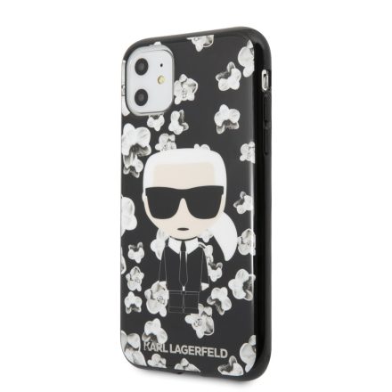 Apple iPhone 11 KARL LAGERFELD KLHCN61FLFBBK Hátlap - Fekete