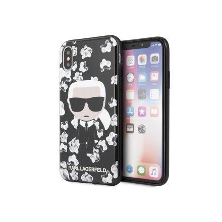 Apple iPhone X/XS KARL LAGERFELD KLHCPXFLFBBK Hátlap - Fekete