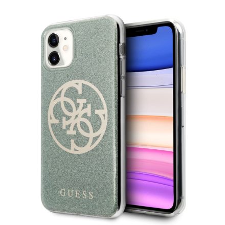 Apple iPhone 11 GUESS GUHCN61PCUGLK Glitter TPU Hátlap - Khaki
