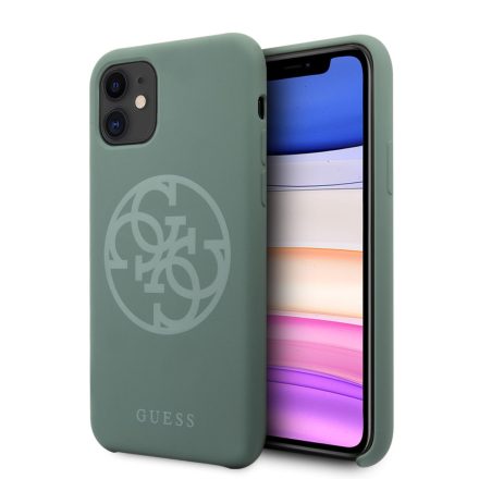 Apple iPhone 11 GUESS GUHCN61LS4GKA Liquid Silicon Hátlap - Khaki